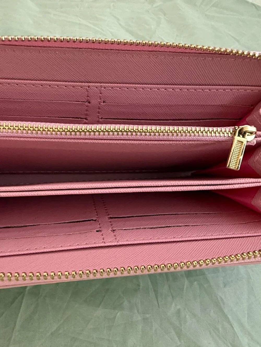 Pink & Green Checkered Weekender/Duffle Bag + Matching Zip Wallet/Card Case 4pc